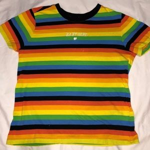 Forever 21 striped shirt that says baby girl